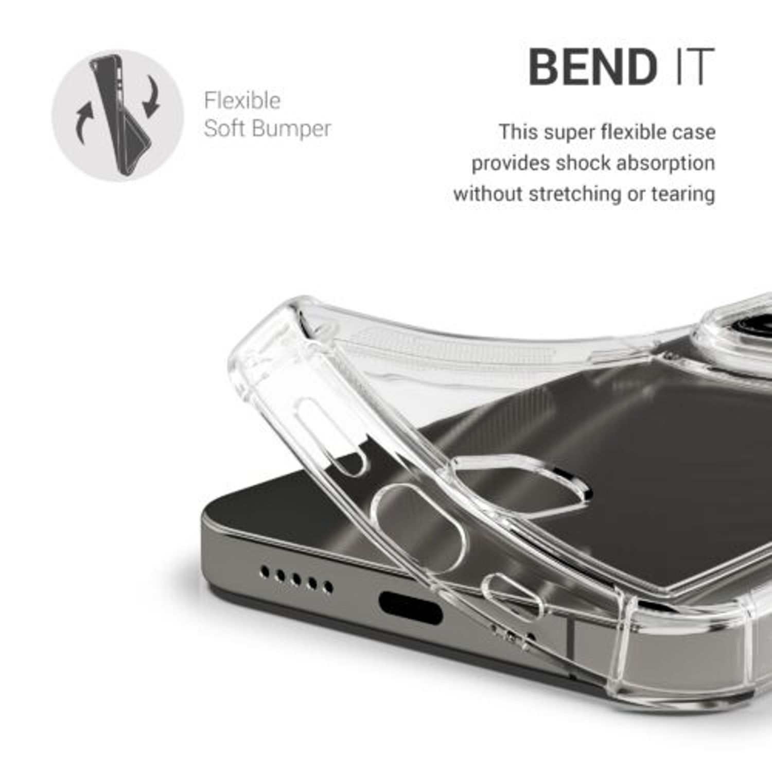 Husa Kwmobile pentru Apple iPhone 13 Mini, Silicon, Transparent, 57522.03 fotografia produsului View 3 L