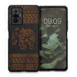 Husa Kwmobile pentru Xiaomi Redmi Note 10 Pro, Lemn, Maro/Negru, 55940.09 fotografia produsului