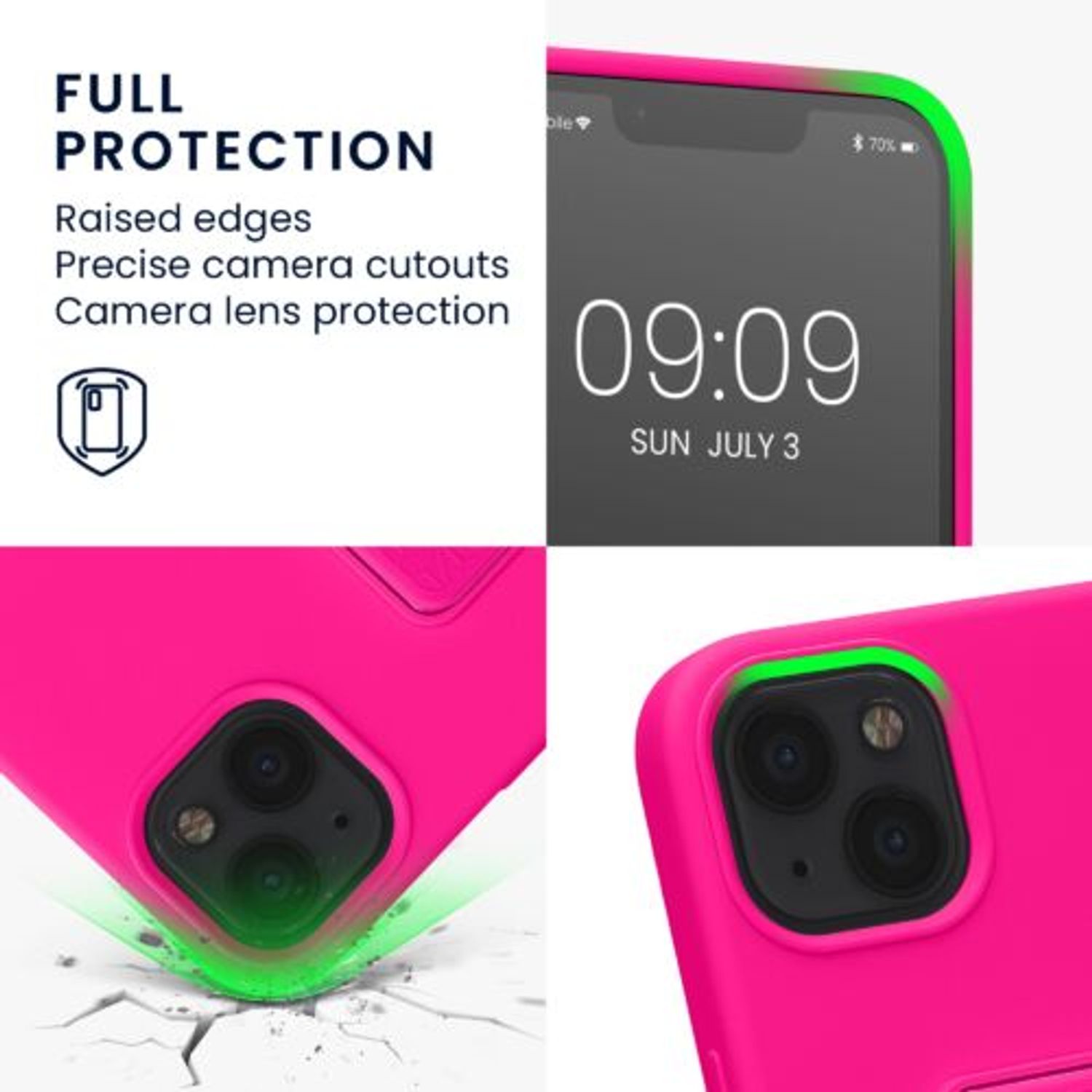 Husa Kwmobile pentru Apple iPhone 13, Silicon, Roz, 58249.77 fotografia produsului View 3 L