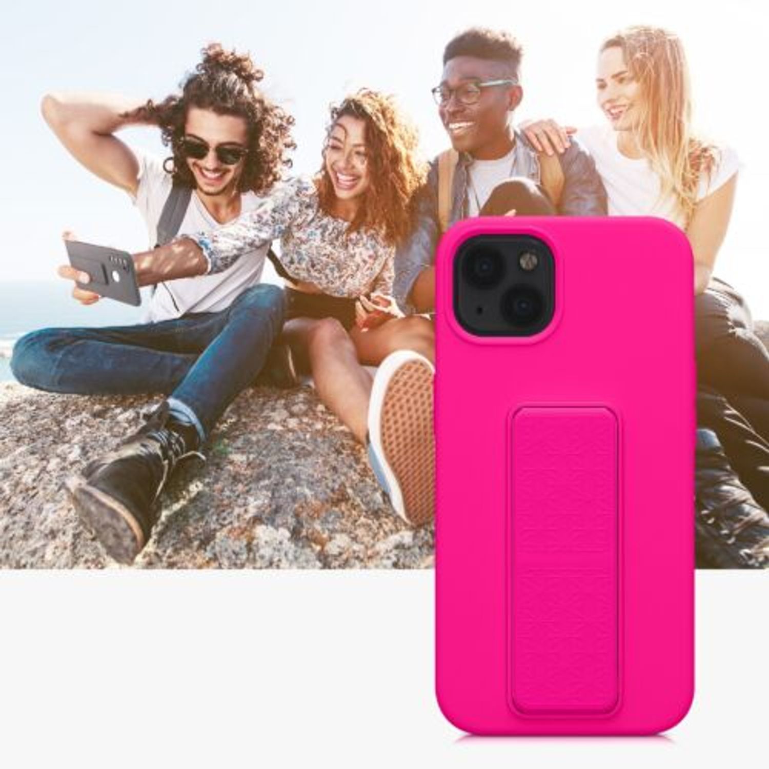 Husa Kwmobile pentru Apple iPhone 13, Silicon, Roz, 58249.77 fotografia produsului View 10 L
