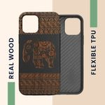 Husa Kwmobile pentru Apple iPhone 12/iPhone 12 Pro, Lemn, Maro/Negru, 52734.11 fotografia produsului View 4 S