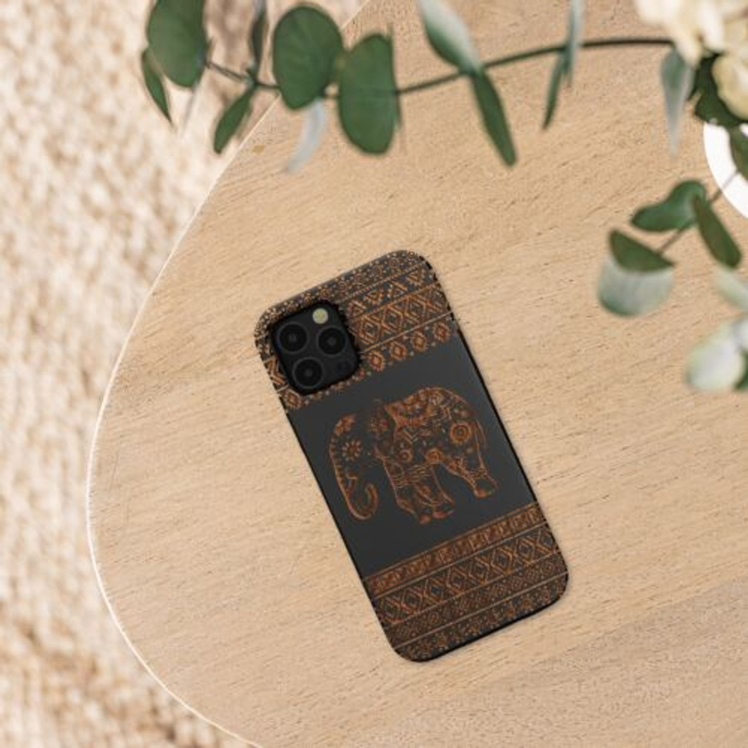 Husa Kwmobile pentru Apple iPhone 12/iPhone 12 Pro, Lemn, Maro/Negru, 52734.11 fotografia produsului View 2 L