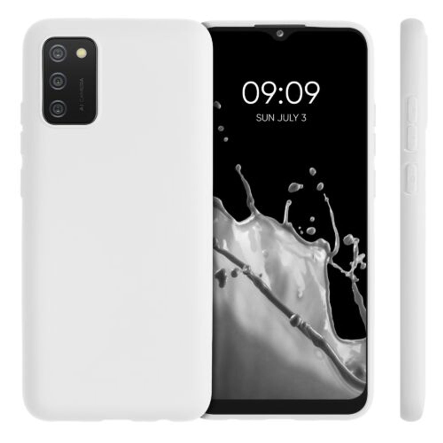 Husa pentru Samsung Galaxy A02s, Silicon, Alb, 54045.48 fotografia produsului View 3 L
