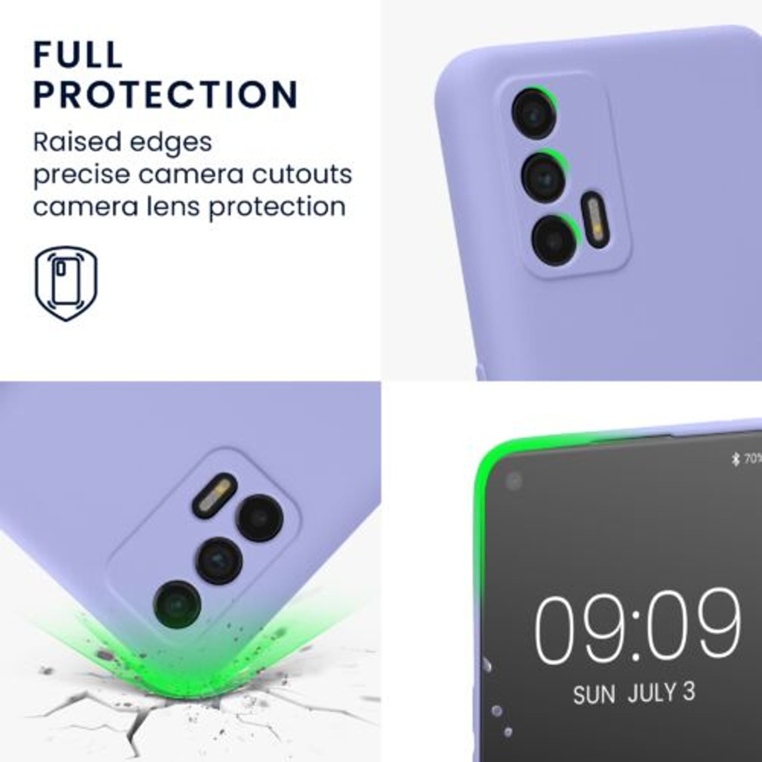 Husa Kwmobile pentru Realme GT 5G, Silicon, Mov, 57578.139 fotografia produsului View 4 L