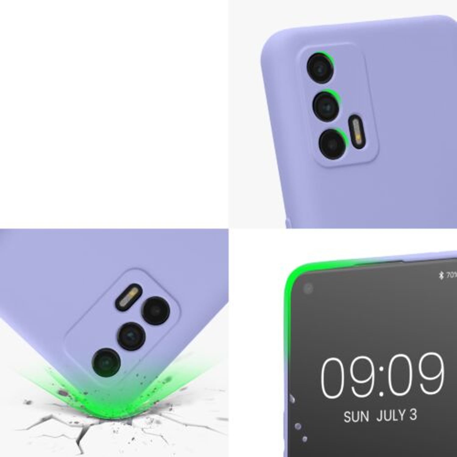 Husa Kwmobile pentru Realme GT 5G, Silicon, Mov, 57578.139 fotografia produsului View 8 L