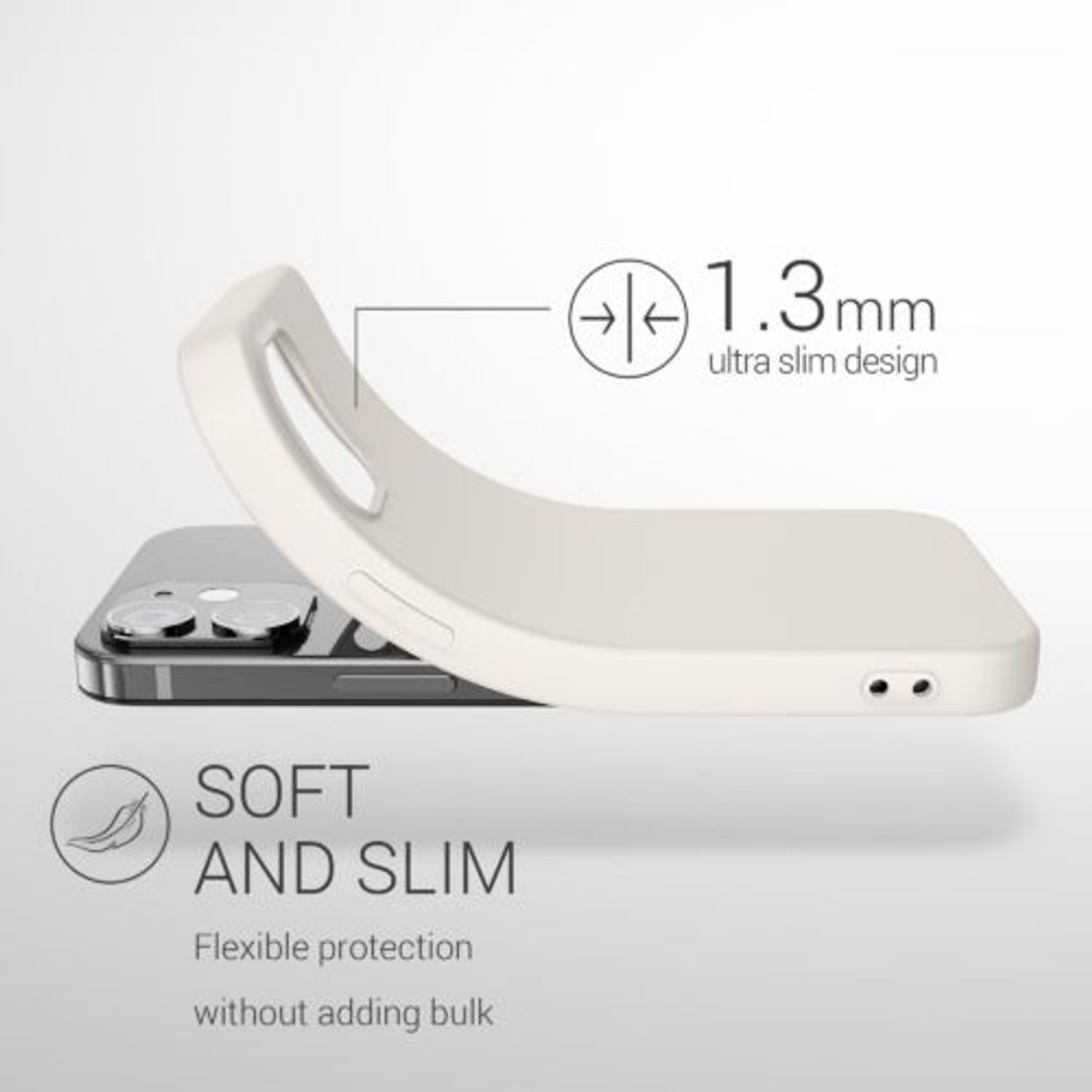 Husa Kwmobile pentru Apple iPhone 12/iPhone 12 Pro, Silicon, Alb, 53938.204 fotografia produsului View 2 L