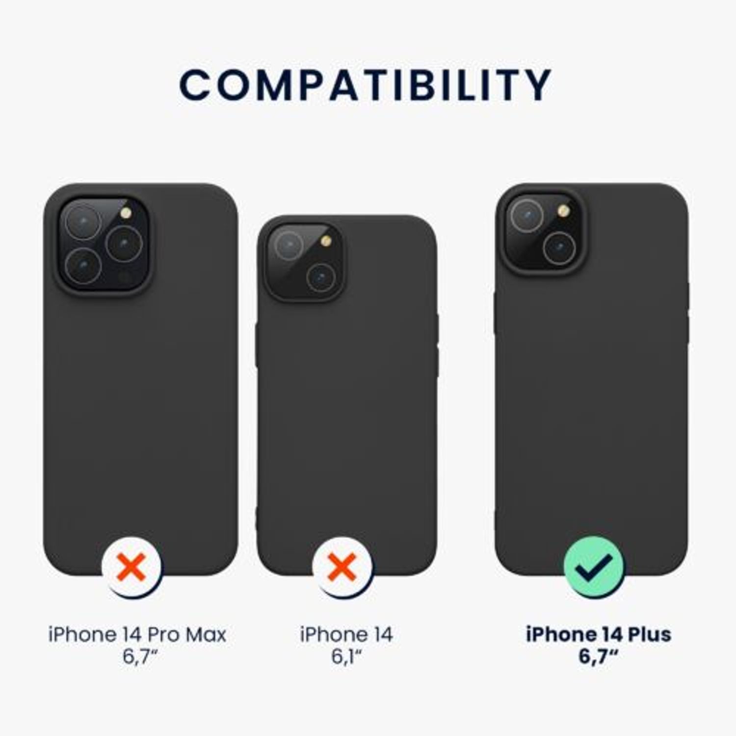 Husa Kwmobile pentru Apple iPhone 14 Plus, Silicon, Negru, 59076.47 fotografia produsului View 2 L