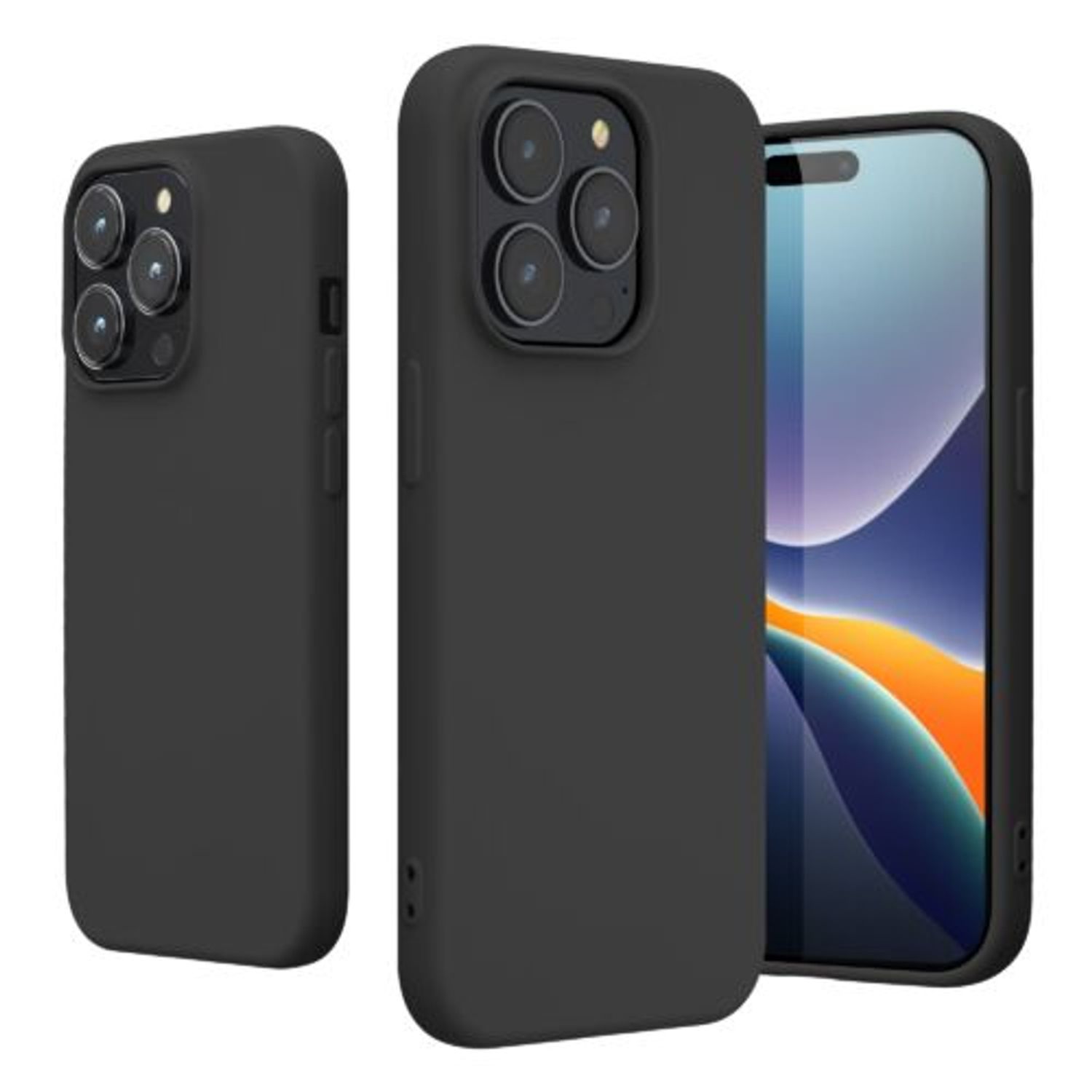 Husa Kwmobile pentru Apple iPhone 14 Pro, Silicon, Negru, 59081.47 fotografia produsului