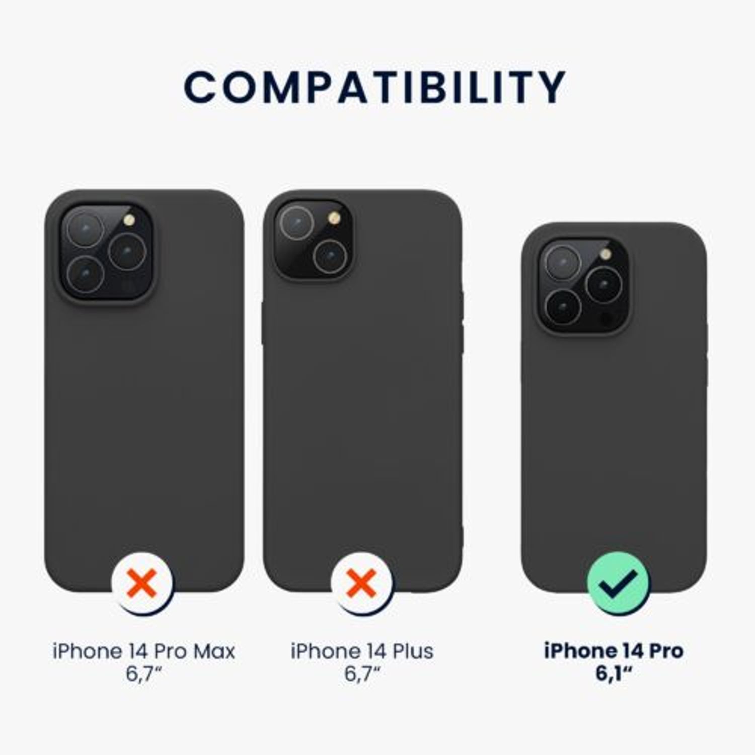 Husa Kwmobile pentru Apple iPhone 14 Pro, Silicon, Negru, 59081.47 fotografia produsului View 2 L
