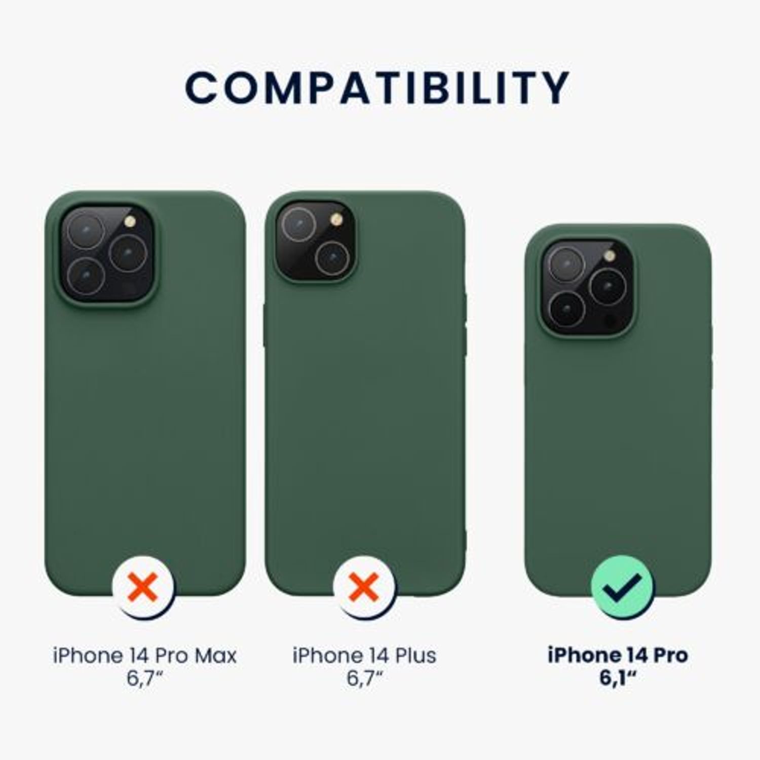 Husa Kwmobile pentru Apple iPhone 14 Pro, Silicon, Verde, 59073.166 fotografia produsului View 2 L