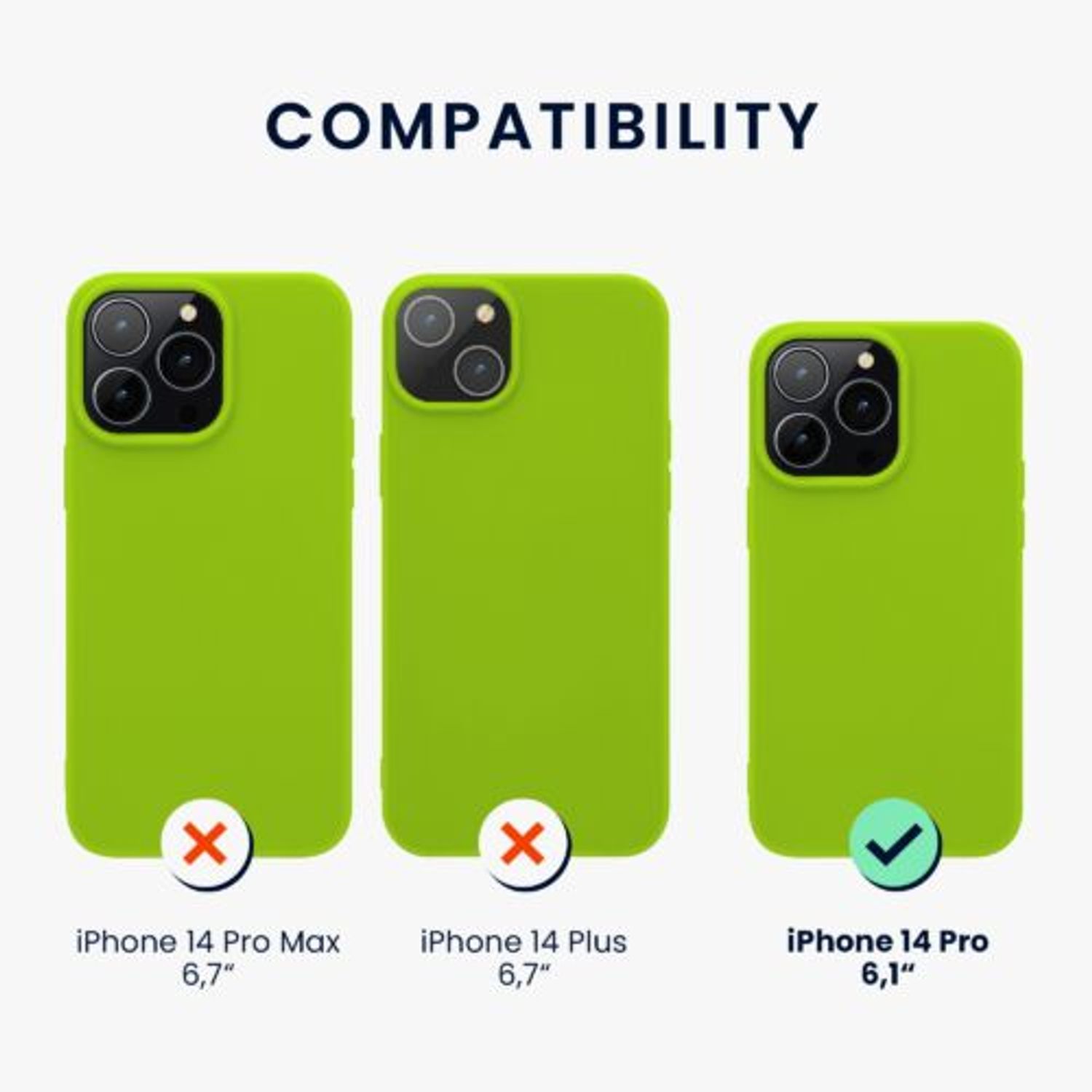 Husa Kwmobile pentru Apple iPhone 14 Pro, Silicon, Verde, 59077.75 fotografia produsului View 2 L