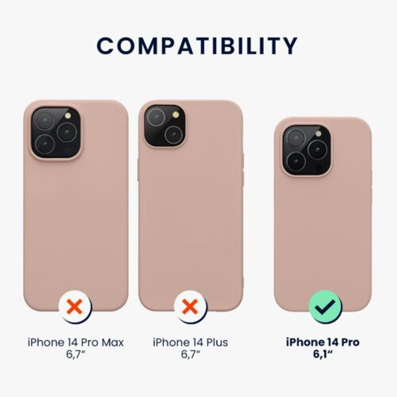 Husa Kwmobile pentru Apple iPhone 14 Pro, Silicon, Crem, 59073.10 fotografia produsului View 23 L