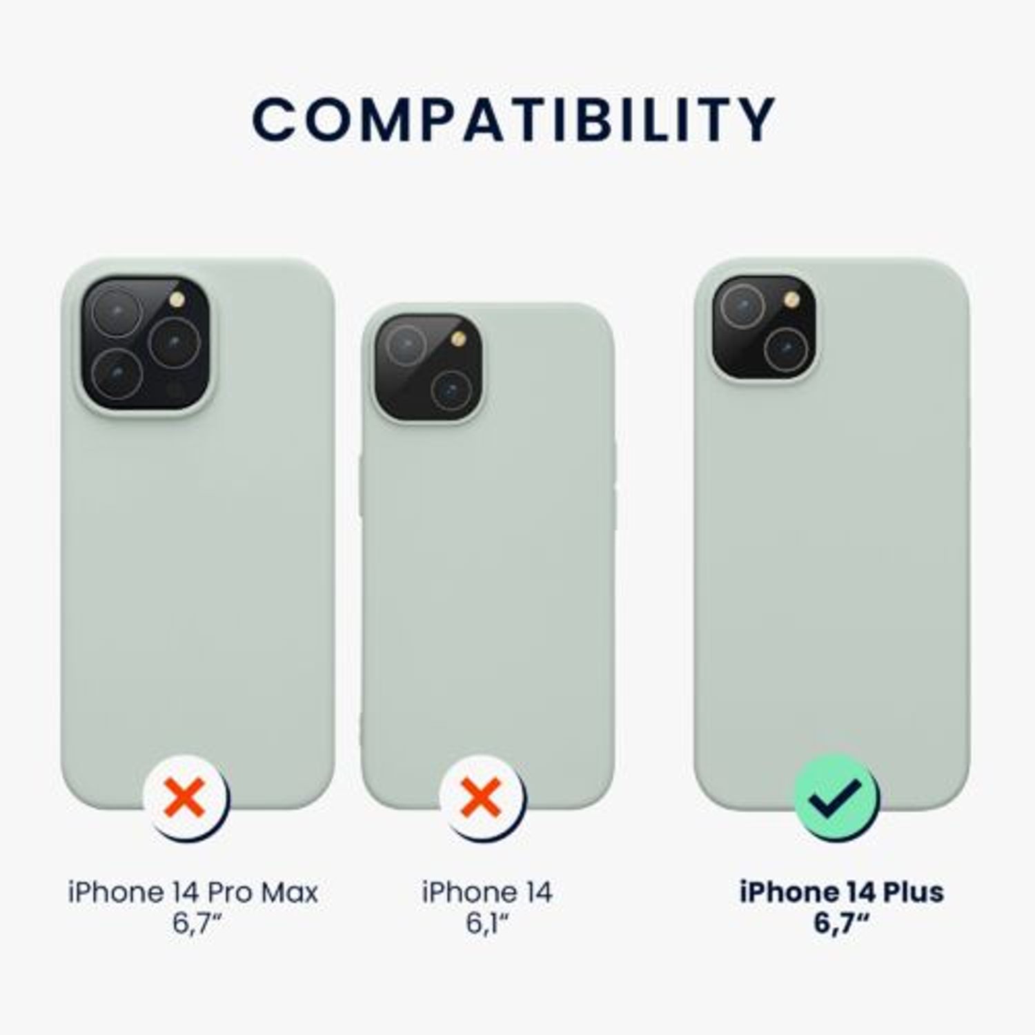 Husa Kwmobile pentru Apple iPhone 14 Plus, Silicon, Verde, 59072.200 fotografia produsului View 2 L
