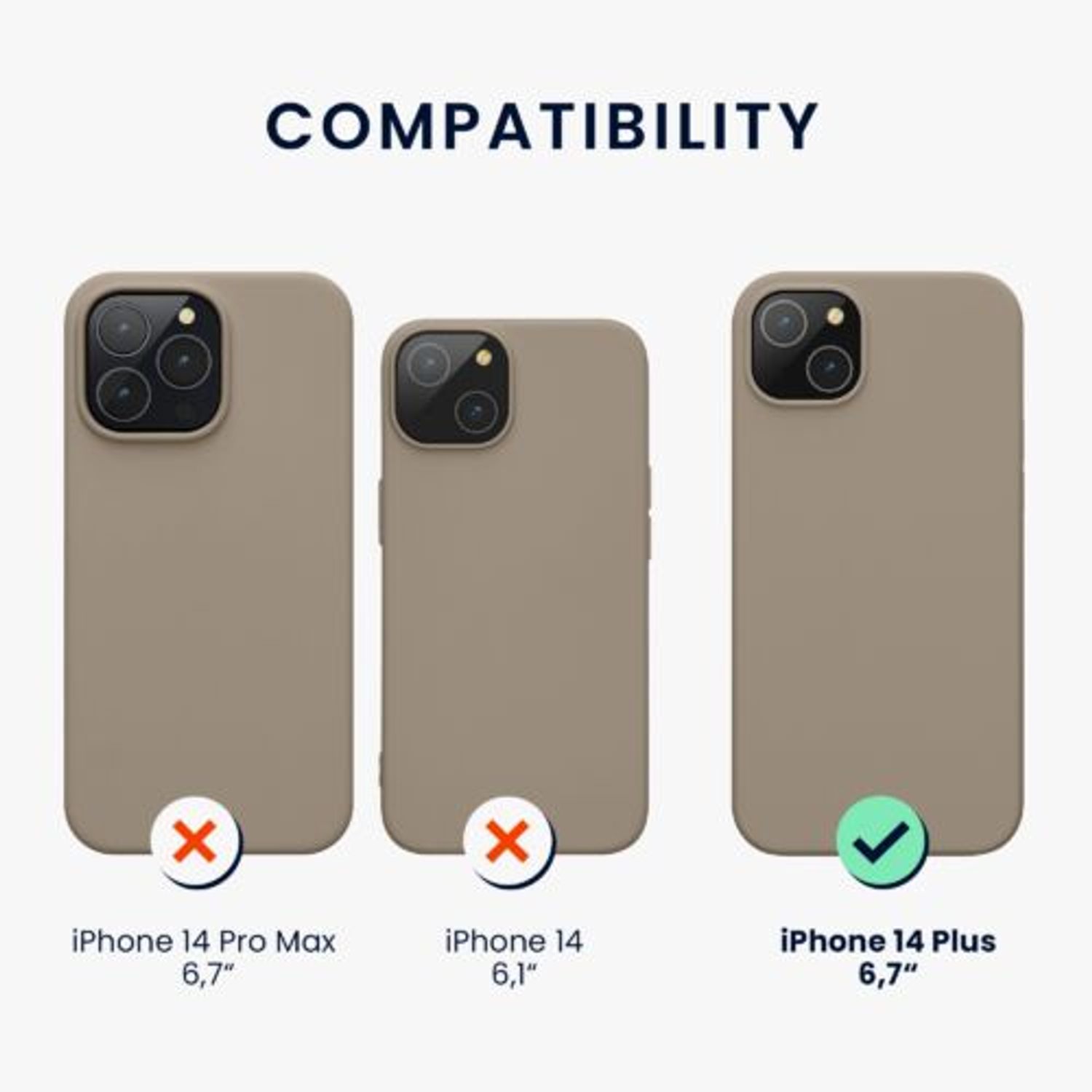 Husa Kwmobile pentru Apple iPhone 14 Plus, Silicon, Maro, 59072.43 fotografia produsului View 2 L