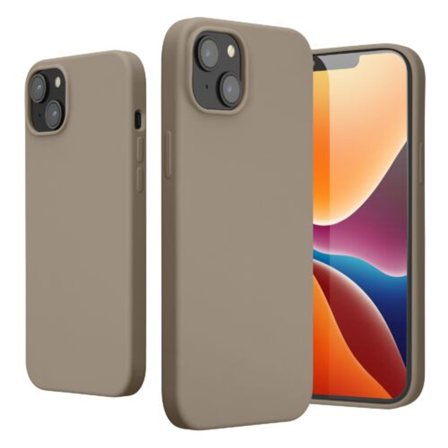 Husa Kwmobile pentru Apple iPhone 14 Plus, Silicon, Maro, 59072.43 fotografia produsului