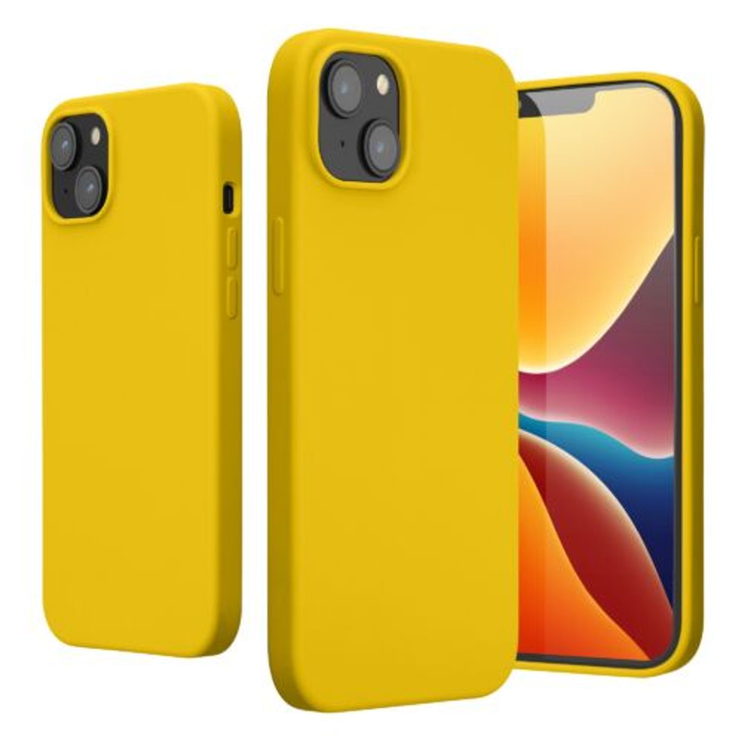 Husa Kwmobile pentru Apple iPhone 14 Plus, Silicon, Galben, 59072.165 fotografia produsului