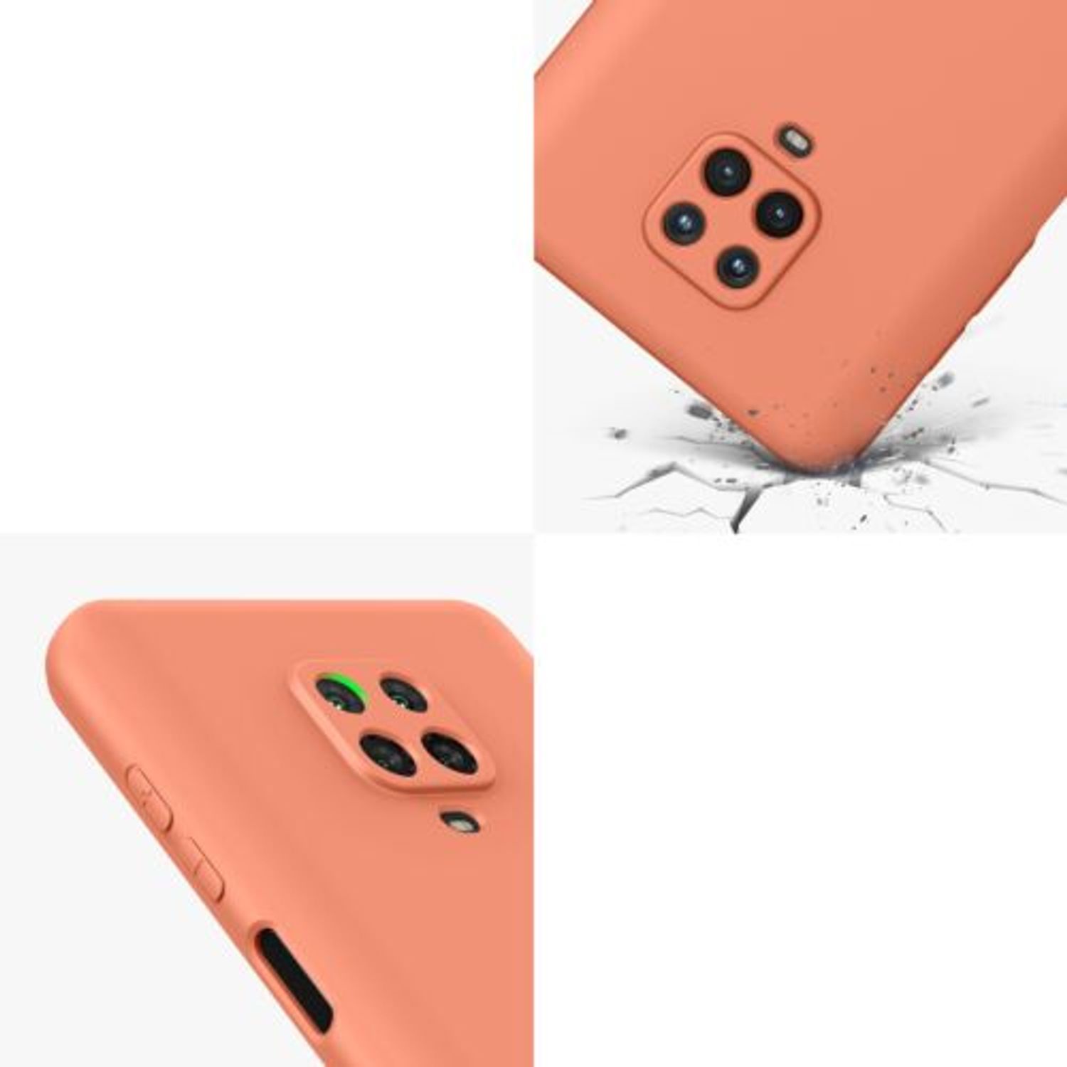 Husa Kwmobile pentru Xiaomi Redmi Note 9S/Redmi Note 9 Pro/Redmi Note 9 Pro Max, Silicon, Coral, 56562.103 fotografia produsului View 5 L