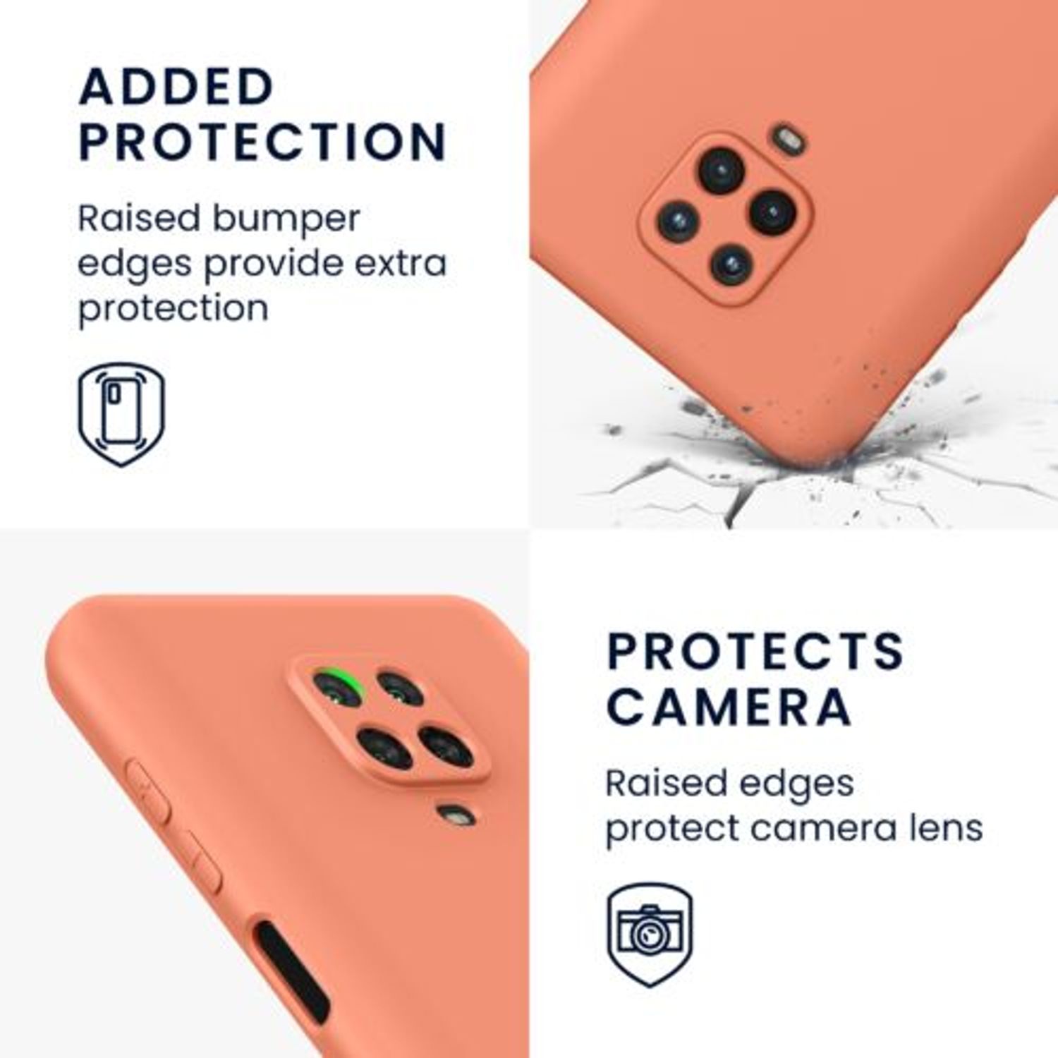 Husa Kwmobile pentru Xiaomi Redmi Note 9S/Redmi Note 9 Pro/Redmi Note 9 Pro Max, Silicon, Coral, 56562.103 fotografia produsului View 8 L