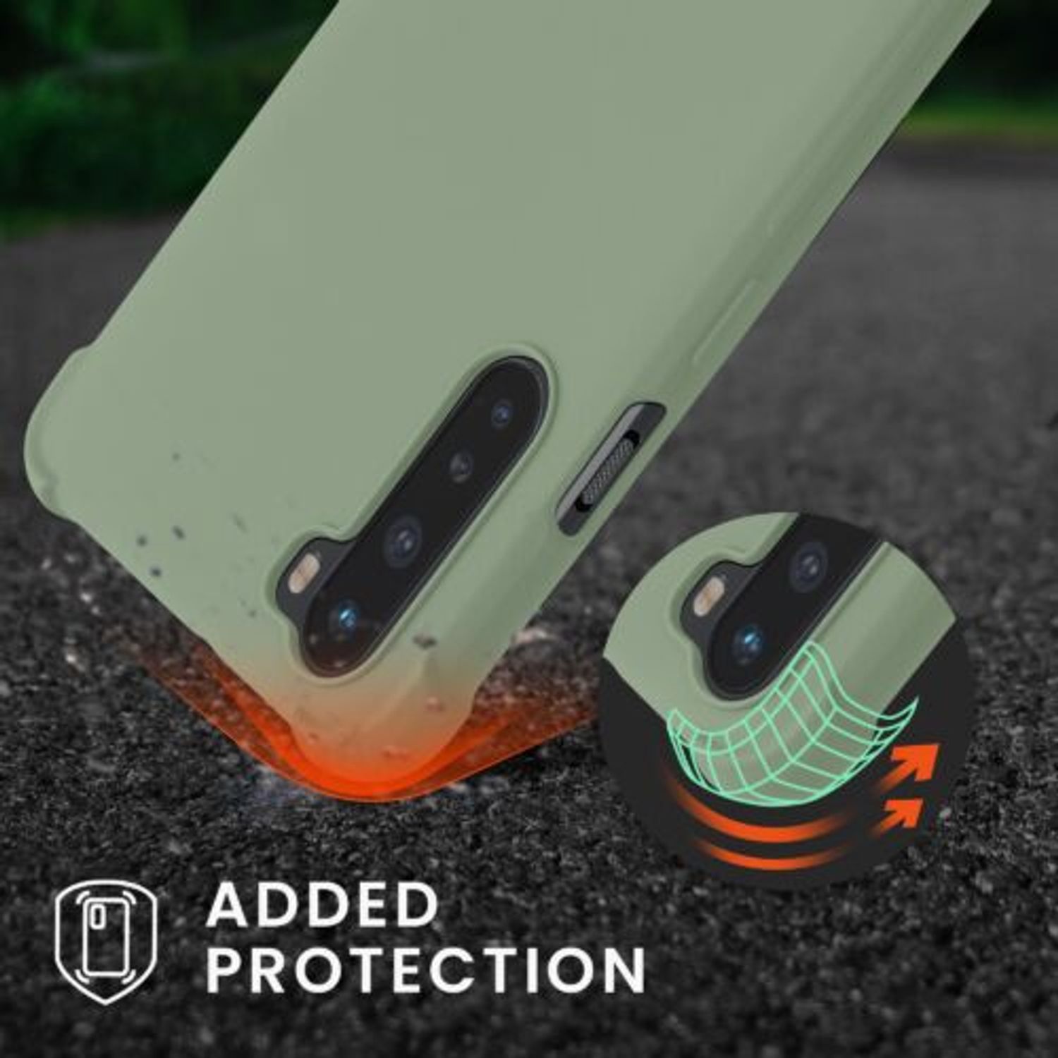 Husa Kwmobile pentru OnePlus Nord, Silicon, Verde, 55677.172 fotografia produsului View 2 L