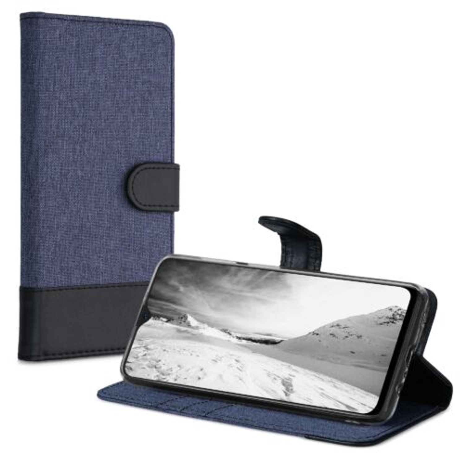 Husa pentru Samsung Galaxy A12, Textil, Albastru, 54455.17 fotografia produsului View 2 L
