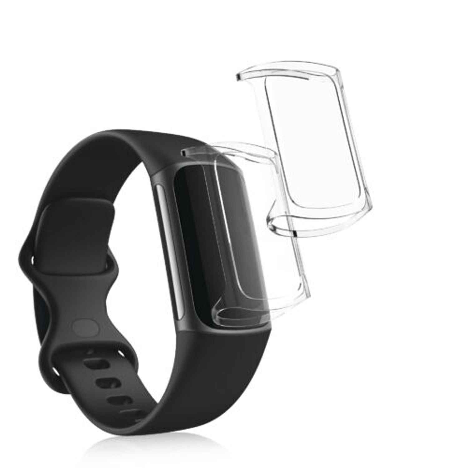 Set 2 Huse pentru Fitbit Charge 5, Kwmobile, Transparent, Silicon, 56385.02 fotografia produsului