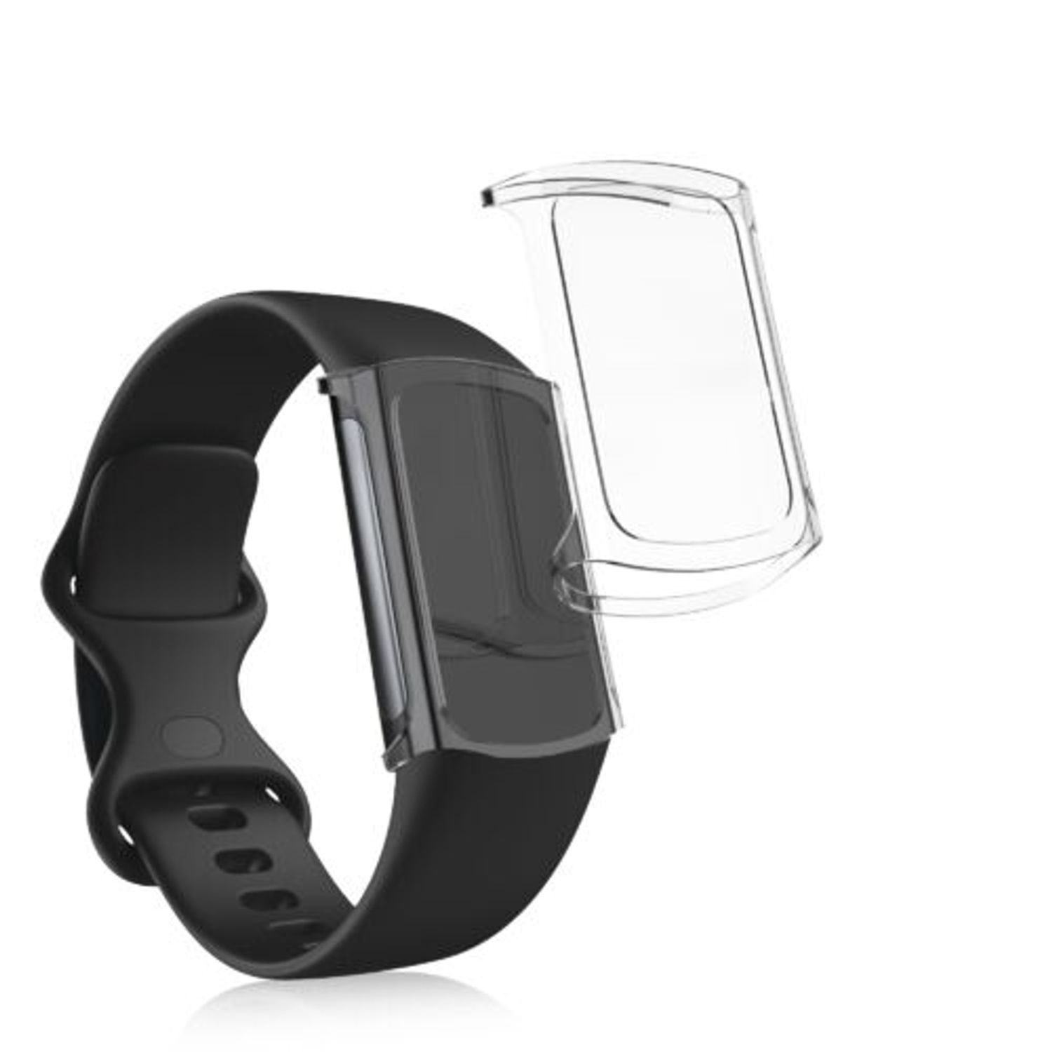 Set 2 Huse pentru Fitbit Charge 5, Kwmobile, Transparent, Silicon, 56385.02 fotografia produsului View 12 L