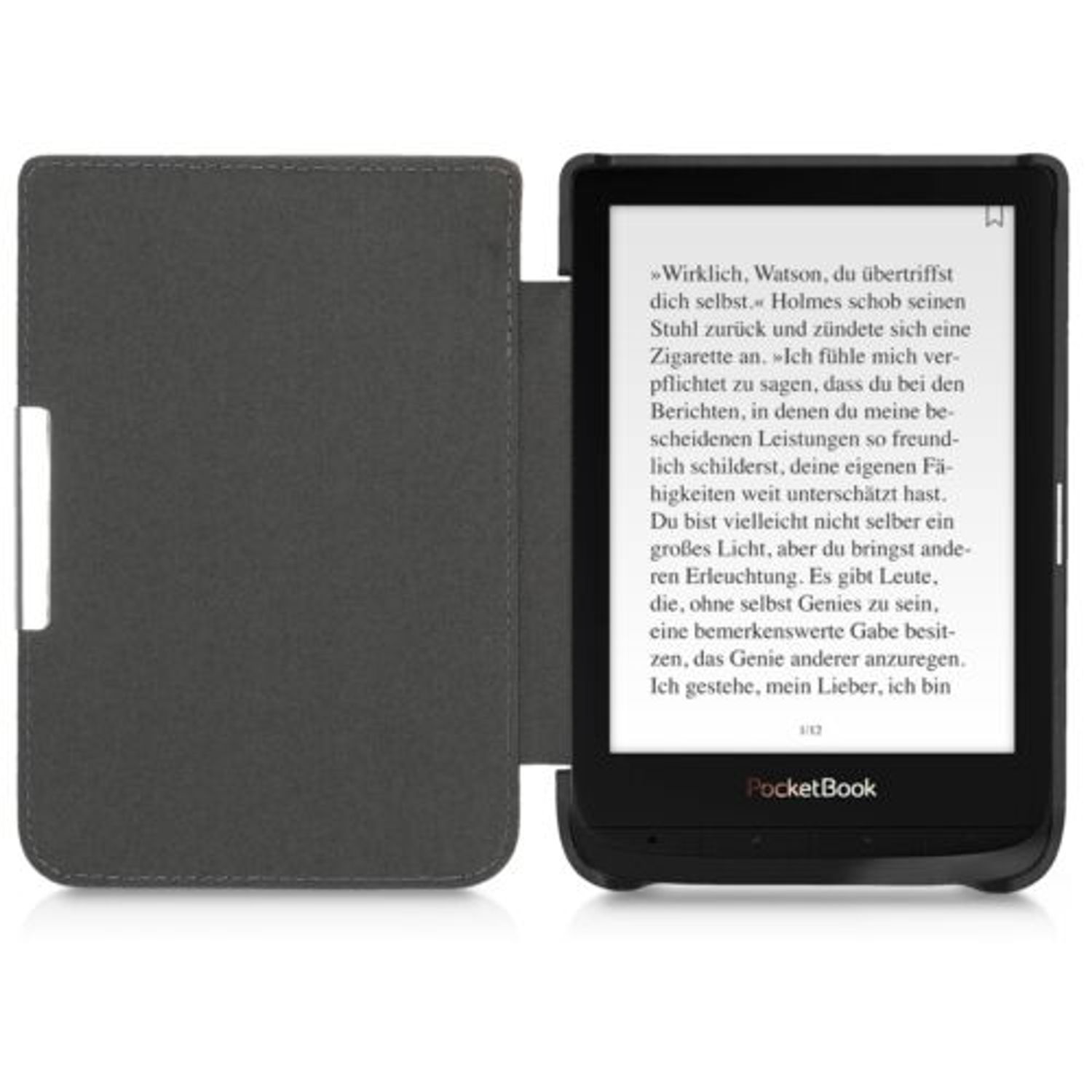 Husa pentru PocketBook Touch Lux 4/Basic Lux 2/Touch HD 3, Piele naturala, Maro, 47810.05 fotografia produsului View 5 L