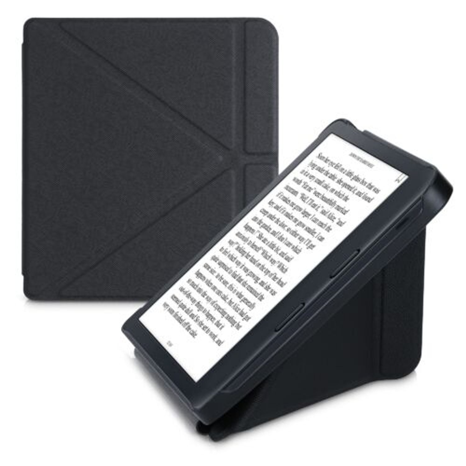 Husa pentru Kobo Libra 2, Piele ecologica, Negru, Kwmobile, 56576.01 fotografia produsului