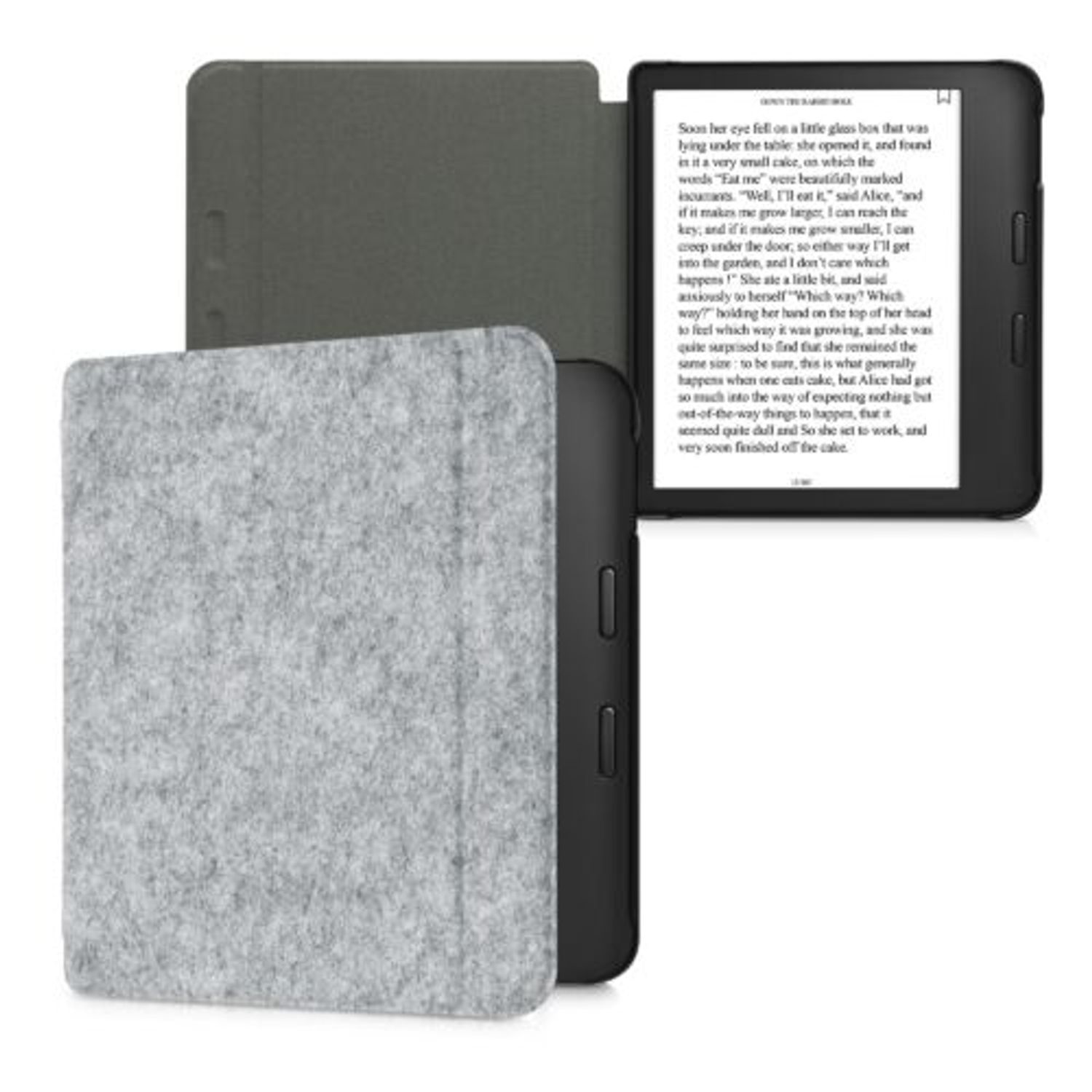 Husa pentru Kobo Libra 2, Kwmobile, Gri, Textil, 57171.25 fotografia produsului View 2 L