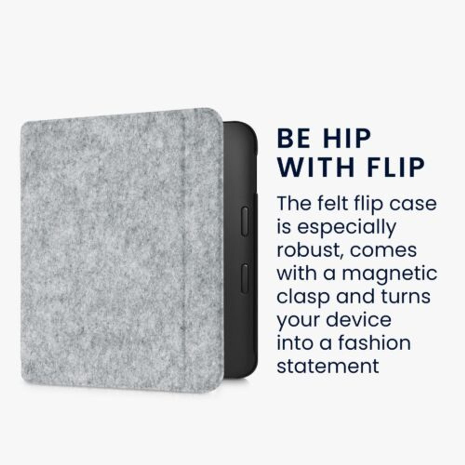 Husa pentru Kobo Libra 2, Kwmobile, Gri, Textil, 57171.25 fotografia produsului View 3 L