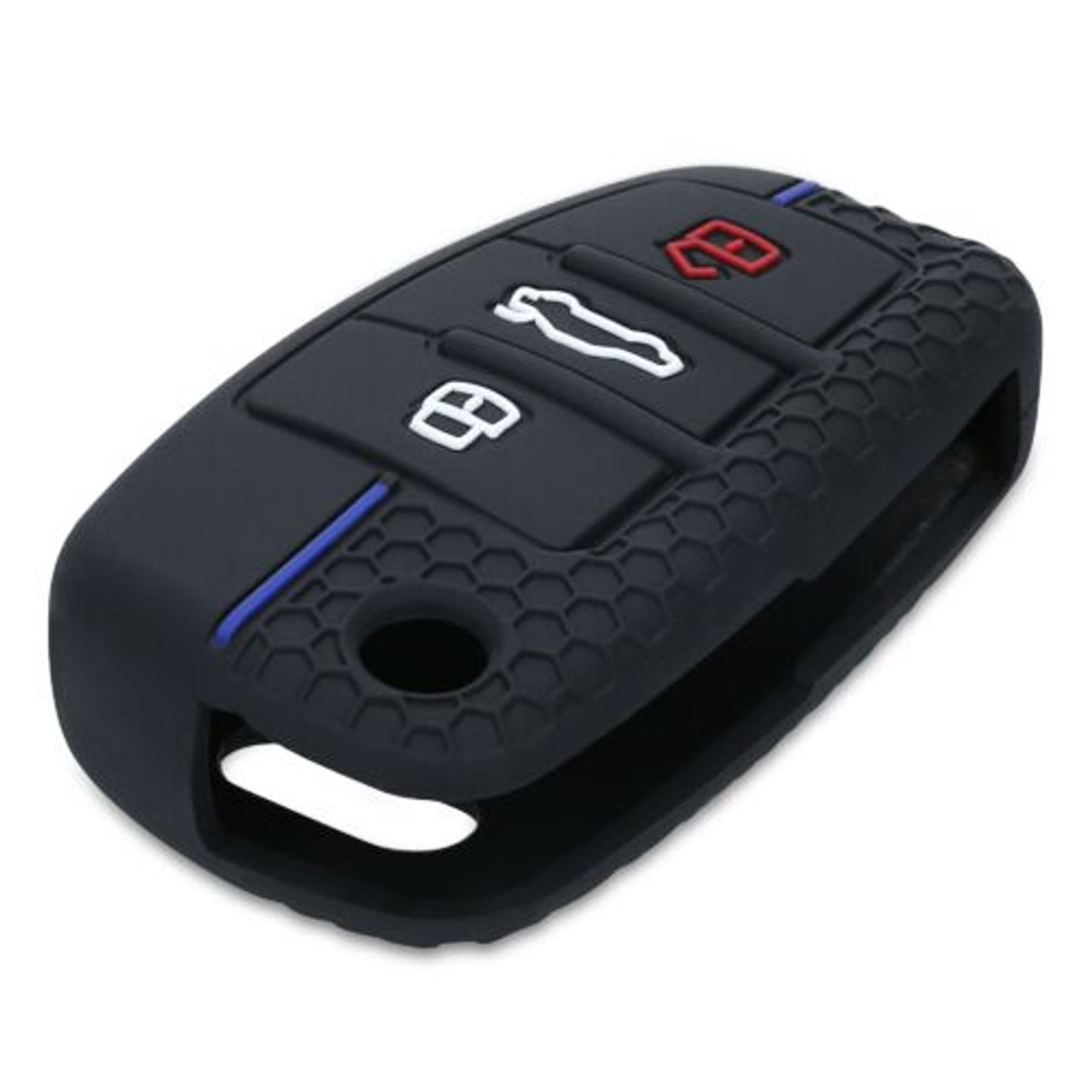 Husa Cheie Auto pentru Audi, 3 Butoane, Silicon, Negru, 53134.02 fotografia produsului View 2 L