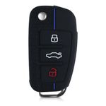 Husa Cheie Auto pentru Audi, 3 Butoane, Silicon, Negru, 53134.02 fotografia produsului View 4 S