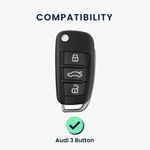 Husa Cheie Auto pentru Audi, 3 Butoane, Kwmobile, Silicon, Gri, 53134.08 fotografia produsului View 6 S