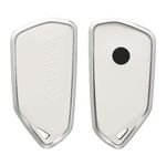 Husa Cheie Auto pentru VW 3 Butoane, Kwmobile, Alb, Aluminiu, 56379.02 fotografia produsului