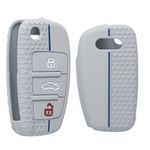 Husa Cheie Auto pentru Audi, 3 Butoane, Kwmobile, Silicon, Gri, 53134.08 fotografia produsului View 2 S