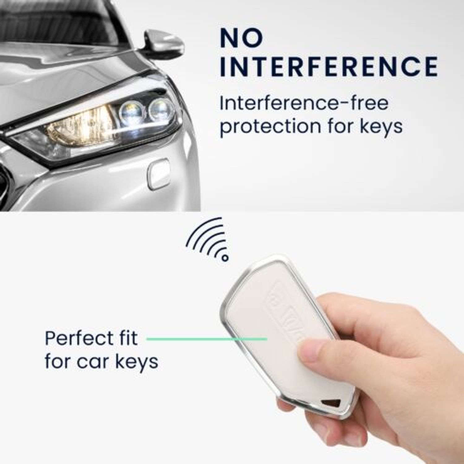 Husa Cheie Auto pentru VW 3 Butoane, Kwmobile, Alb, Aluminiu, 56379.02 fotografia produsului View 4 L