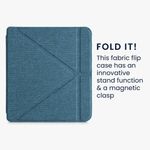 Husa pentru Kobo Libra 2, Kwmobile, Albastru, Textil, 56582.78 fotografia produsului View 4 S
