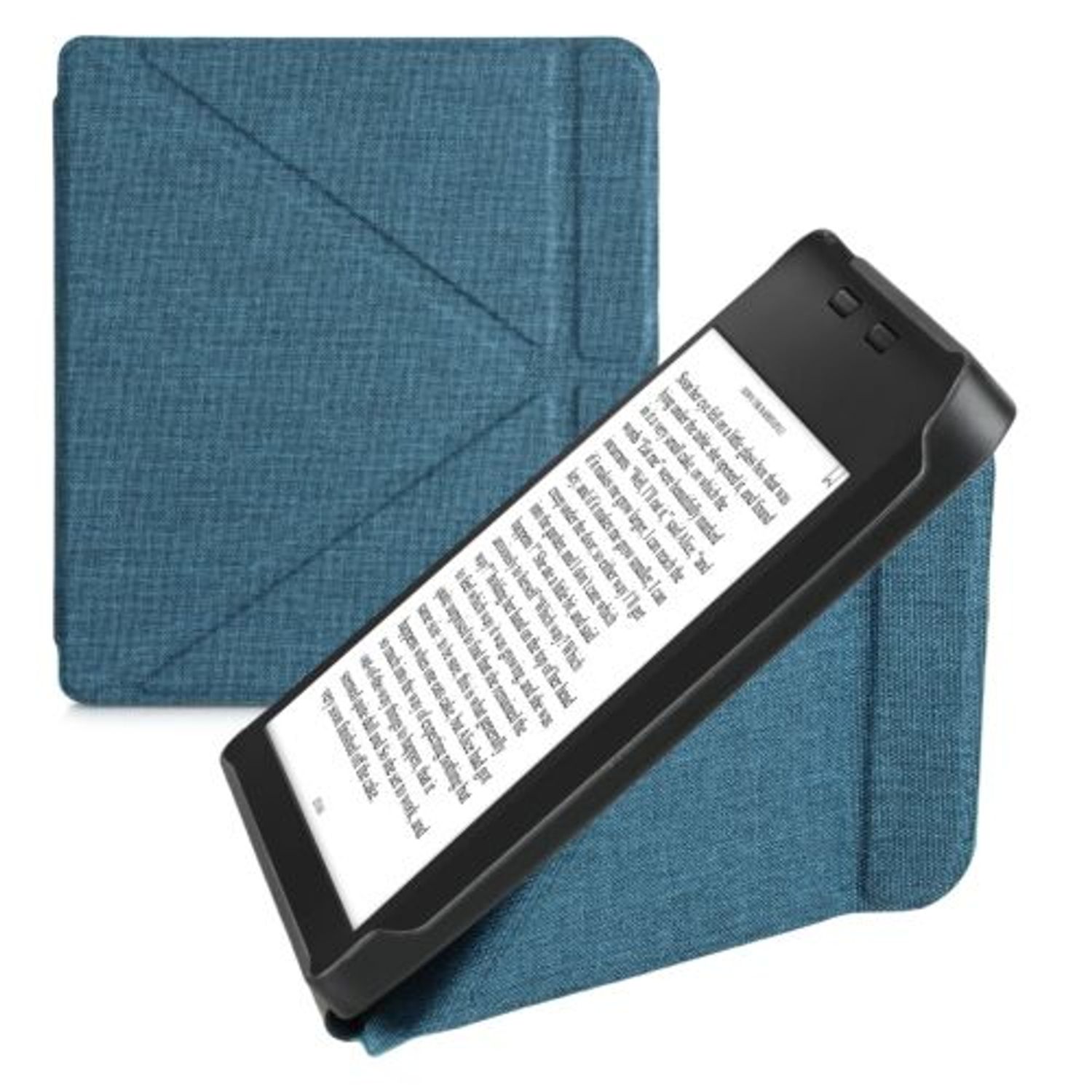 Husa pentru Kobo Libra 2, Kwmobile, Albastru, Textil, 56582.78 fotografia produsului