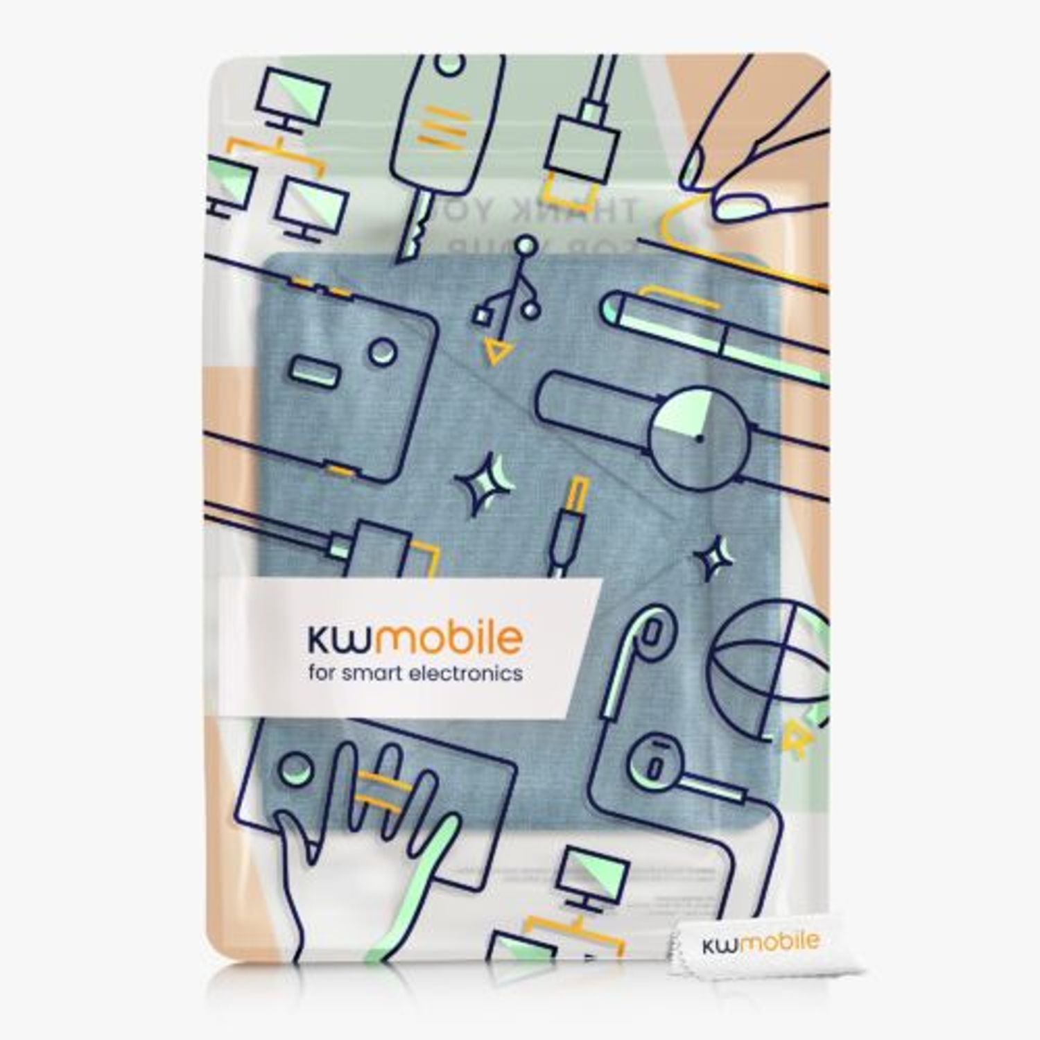 Husa pentru Kobo Libra 2, Kwmobile, Albastru, Textil, 56582.78 fotografia produsului View 9 L