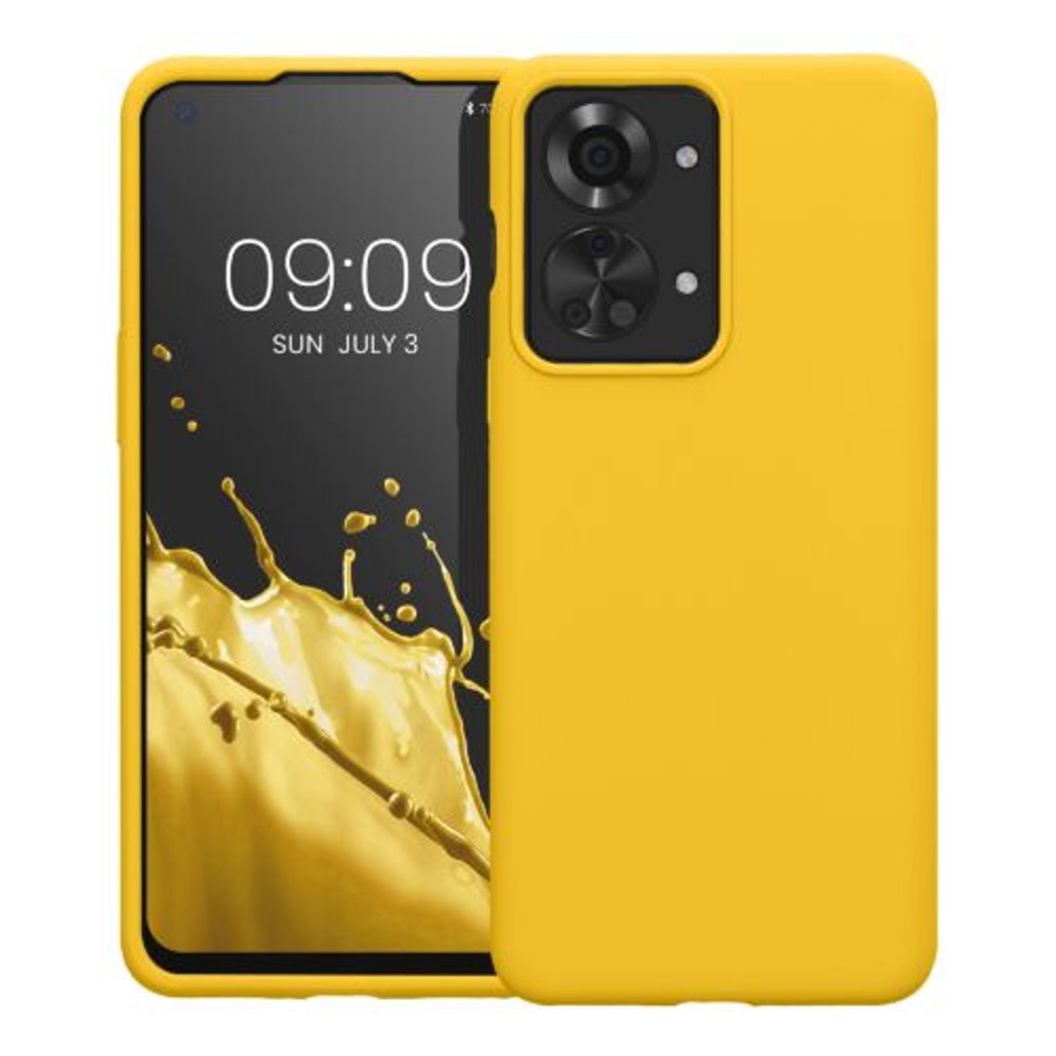 Husa Kwmobile pentru OnePlus Nord 2T, Silicon, Galben, 58764.165 fotografia produsului