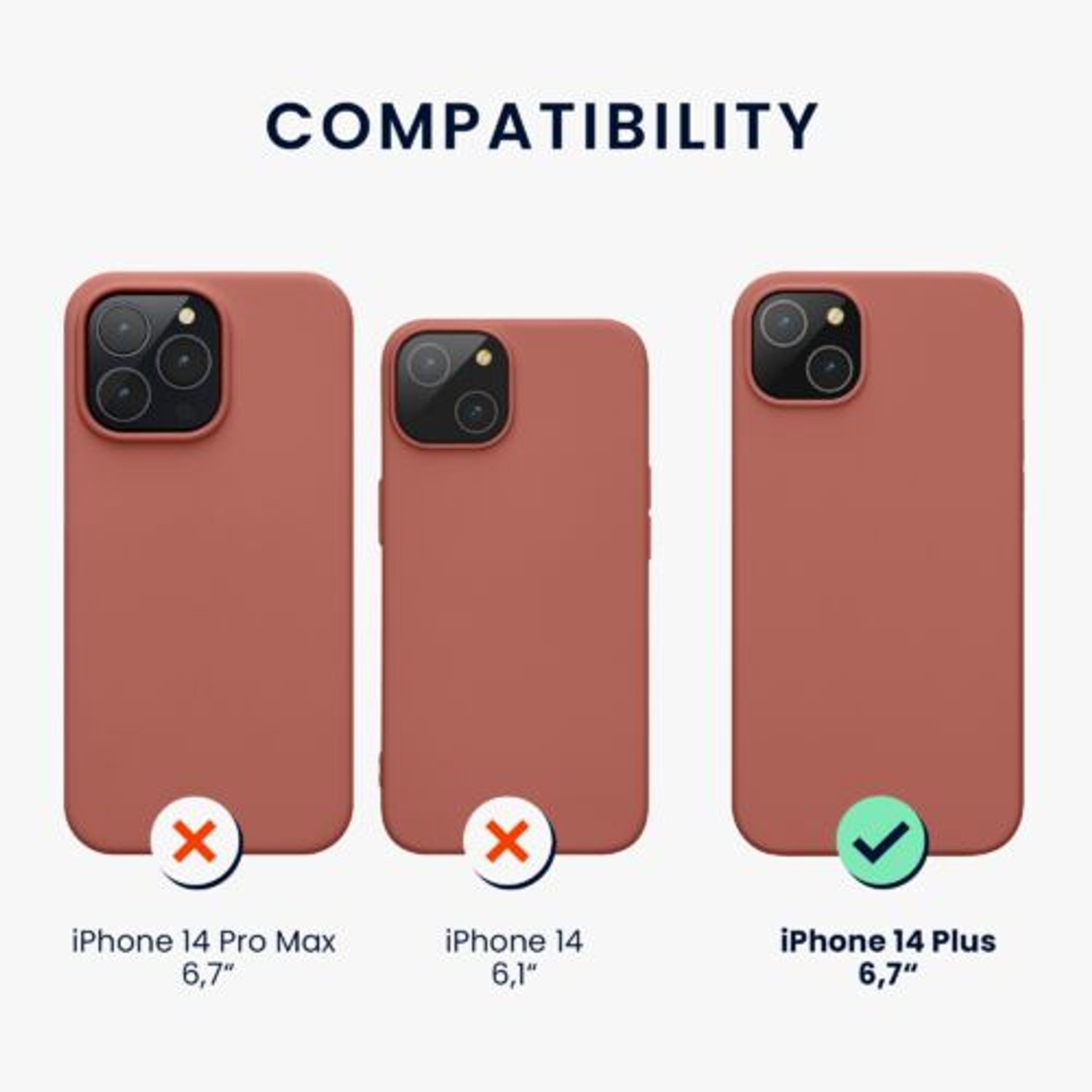 Husa Kwmobile pentru Apple iPhone 14 Plus, Silicon, Roz, 59072.193 fotografia produsului View 2 L