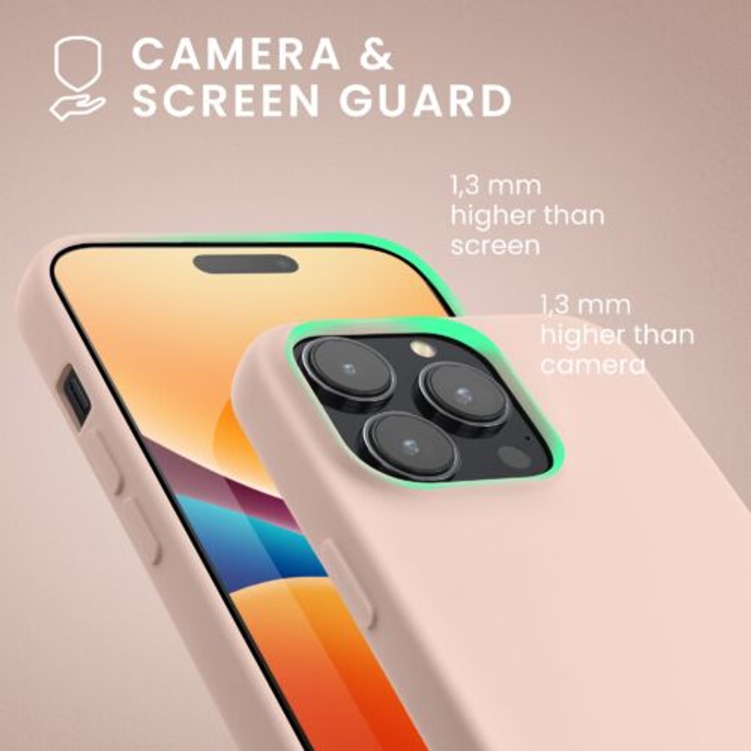 Husa Kwmobile pentru Apple iPhone 14 Pro, Silicon, Crem, 59081.225 fotografia produsului View 6 L