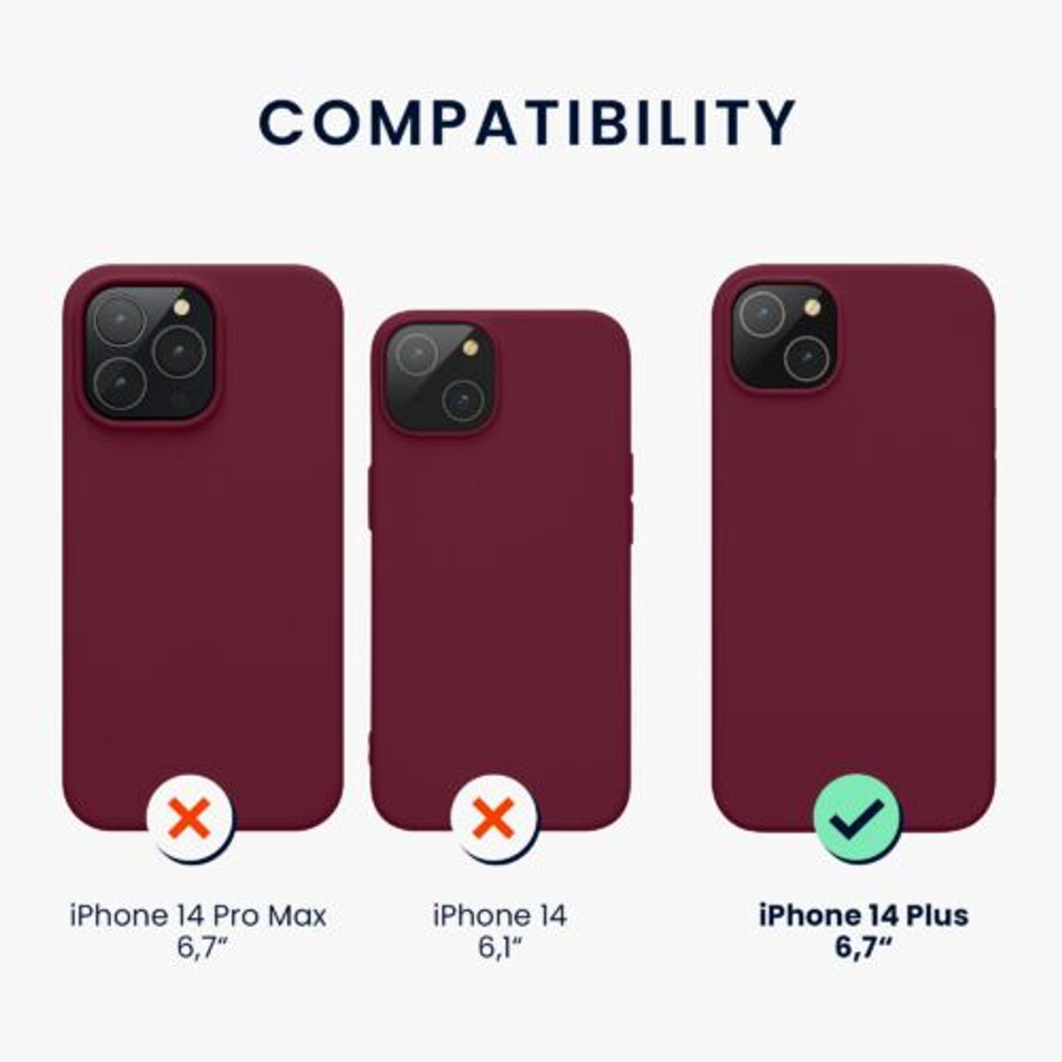 Husa Kwmobile pentru Apple iPhone 14 Plus, Silicon, Violet, 59072.209 fotografia produsului View 2 L