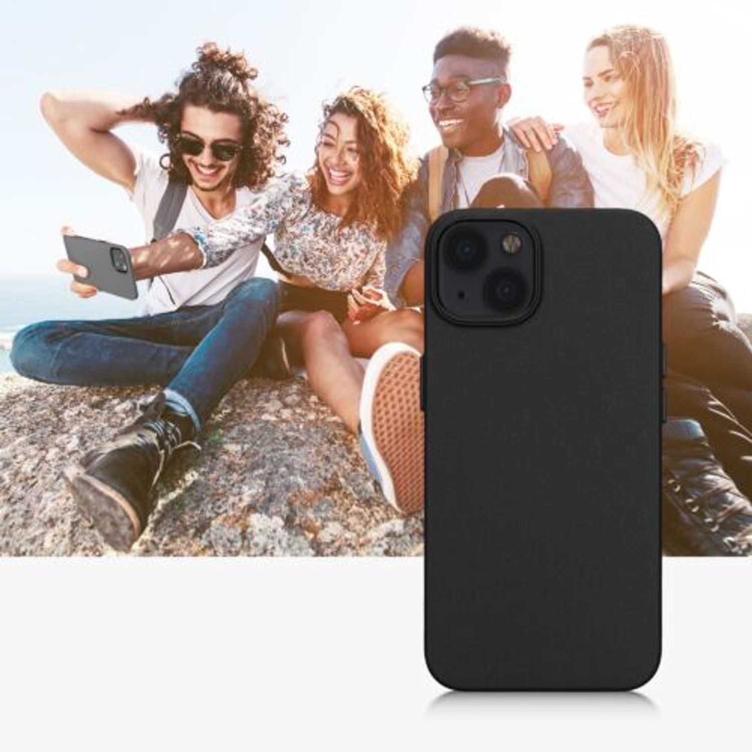 Husa Kwmobile pentru Apple iPhone 13, Silicon, Negru, 58247.01 fotografia produsului View 11 L