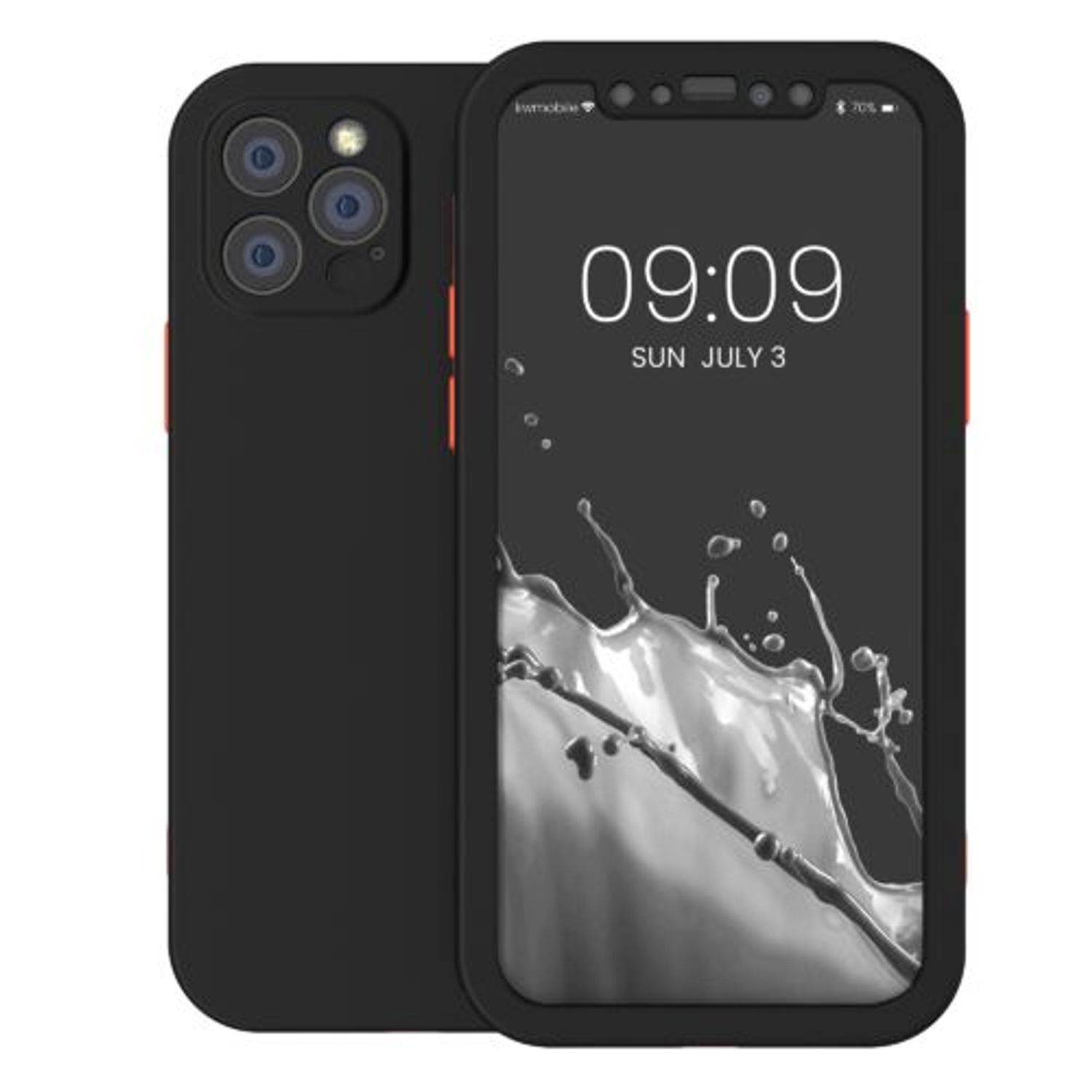 Husa pentru Apple iPhone 12/iPhone 12 Pro, Plastic, Negru, 56432.01, Kwmobile fotografia produsului View 2 L