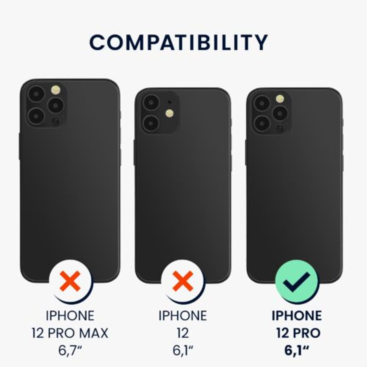 Husa pentru Apple iPhone 12/iPhone 12 Pro, Plastic, Negru, 56432.01, Kwmobile fotografia produsului View 3 L
