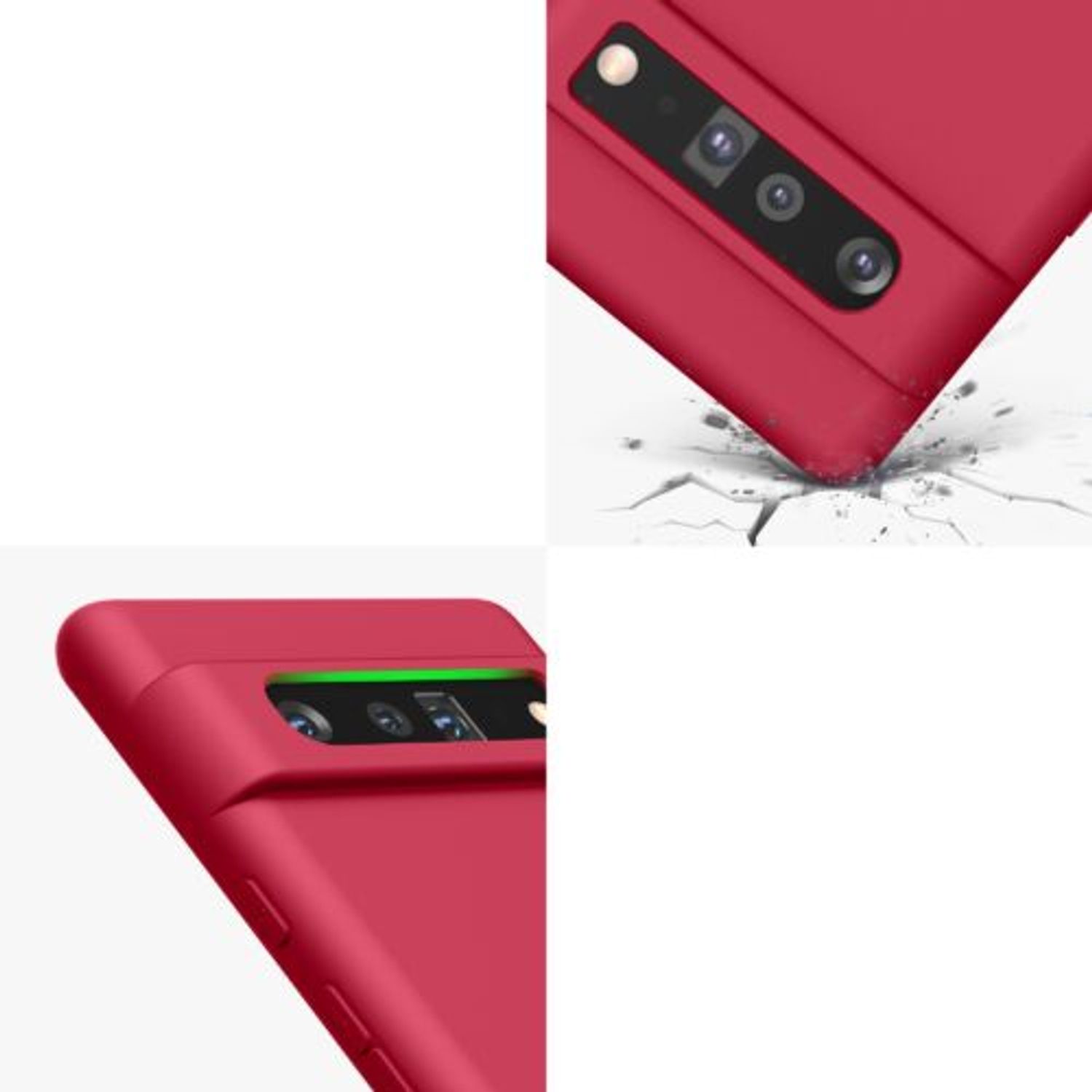 Husa pentru Google Pixel 6 Pro, Silicon, Rosu, 55866.229, Kwmobile fotografia produsului View 9 L