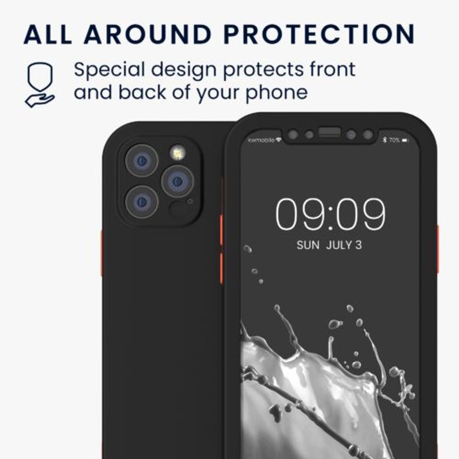 Husa pentru Apple iPhone 12/iPhone 12 Pro, Plastic, Negru, 56432.01, Kwmobile fotografia produsului View 5 L