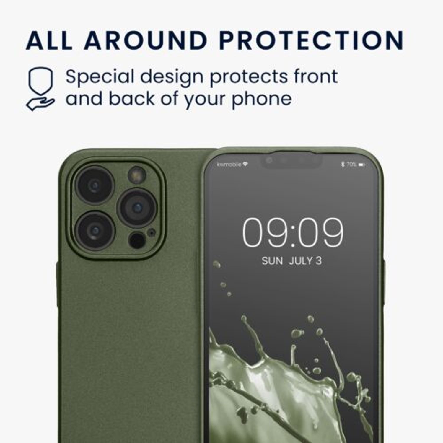 Husa Kwmobile pentru Apple iPhone 13 Pro, Silicon, Verde, 57516.233 fotografia produsului View 6 L