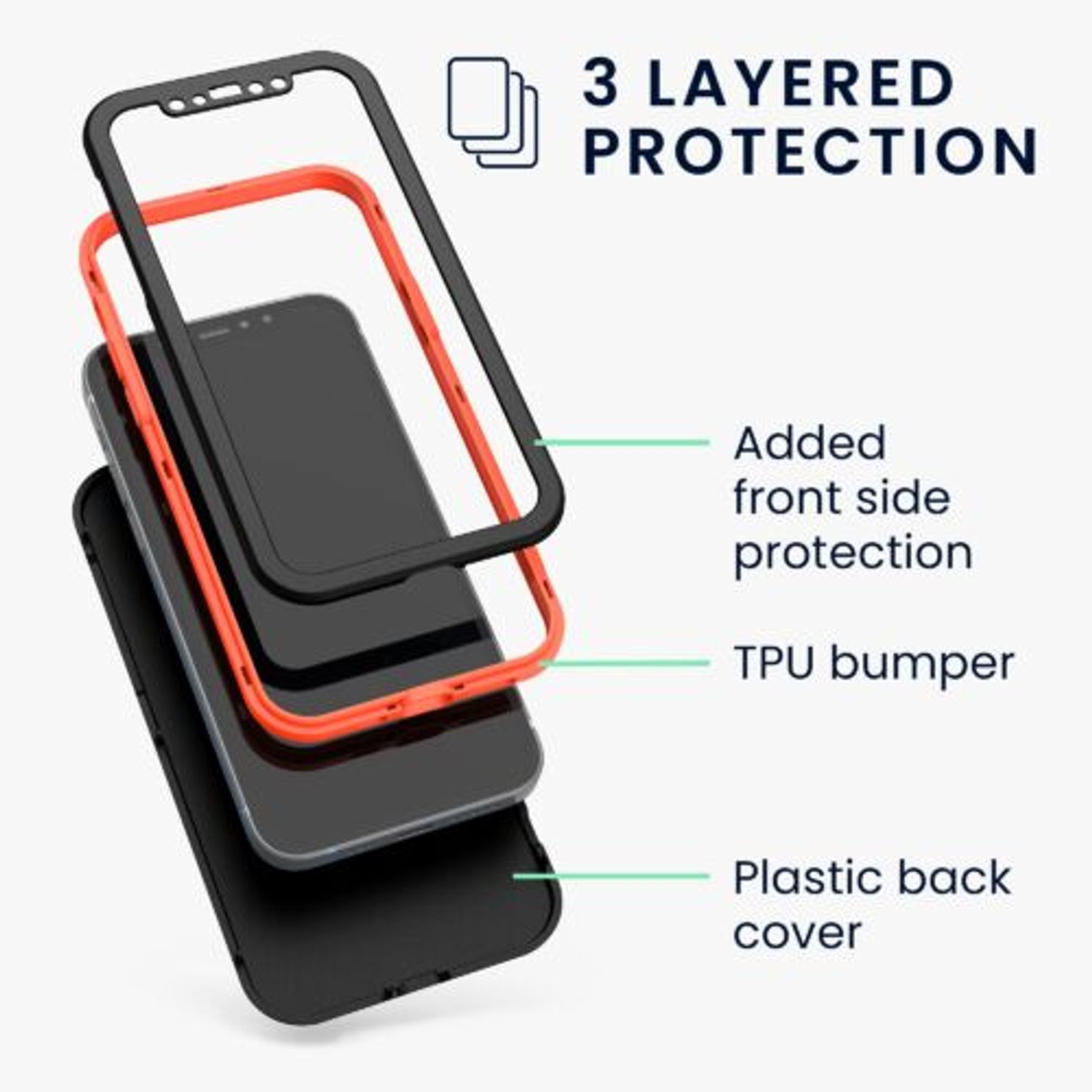 Husa pentru Apple iPhone 12/iPhone 12 Pro, Plastic, Negru, 56432.01, Kwmobile fotografia produsului View 6 L